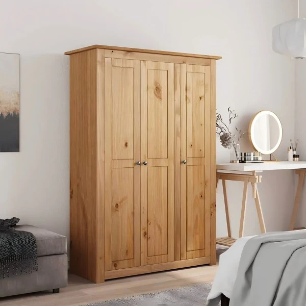 3 Door Solid Pine Wardrobe