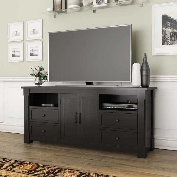 Black Wood TV Stand