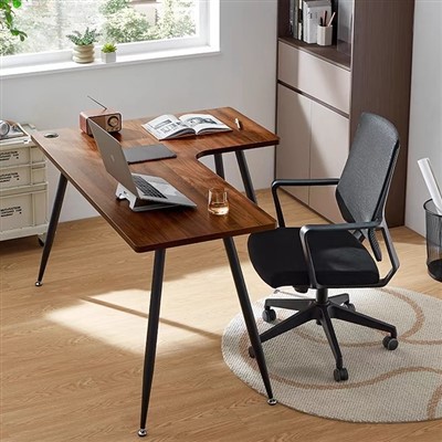 Solid Wood L-Shaped Executive Desk